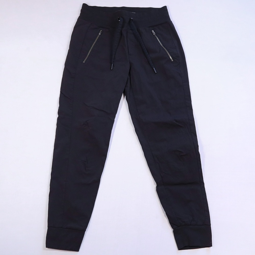 Athleta Trekkie North Jogger Women Size 0 Black Nylon Spandex Zip Pocket 405726